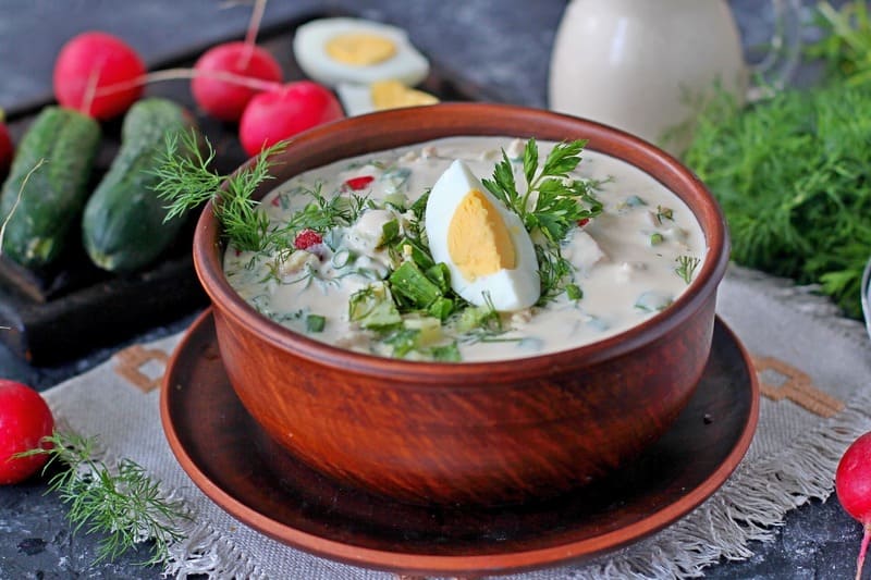 Освежающая окрошка по-абхазски с мацони