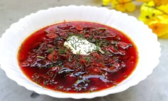 постный борщ с консервированной фасолью и капустой