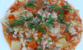 харчо с картошкой и рисом