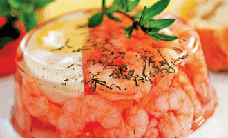 Заливное с креветками