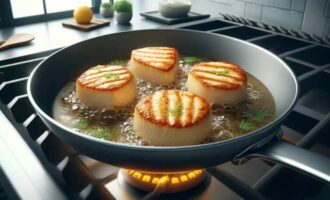 Медальоны из хека на сковороде