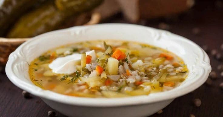 Классический рассольник Ленинградский с говяжьей грудинкой