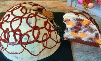 Торт панчо с персиками