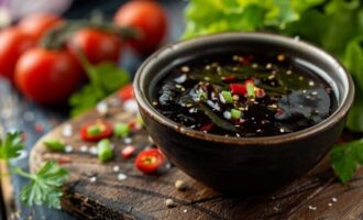 Черный соус для салата