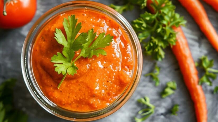 Острые куриные крылышки, щедро покрытые ярко-оранжевым соусом Баффало, на тёмной тарелке