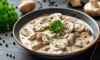 Соус из вешенок со сливками