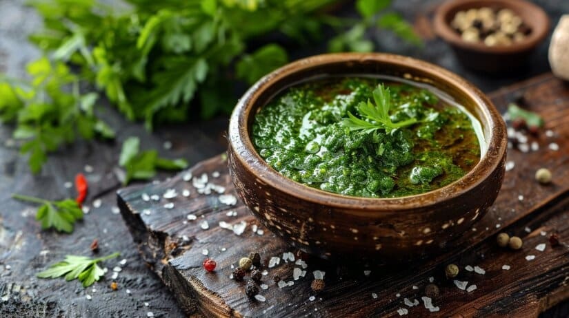 Зеленый грузинский соус с кинзой и грецкими орехами